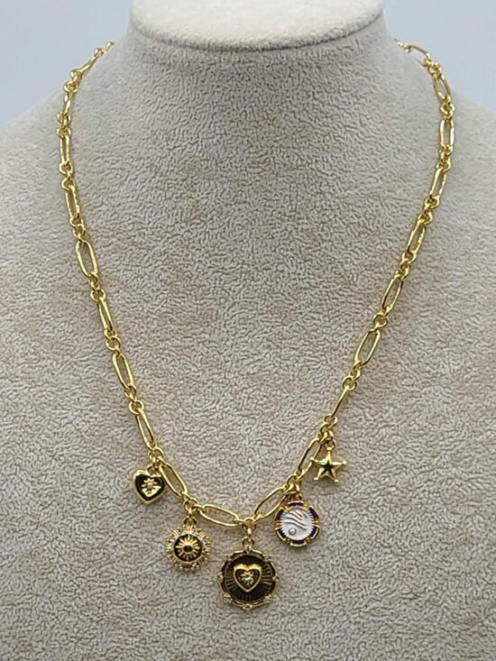 J Crew Jewelry - J Crew Clustered Heart Charm Chain Necklace NWOT